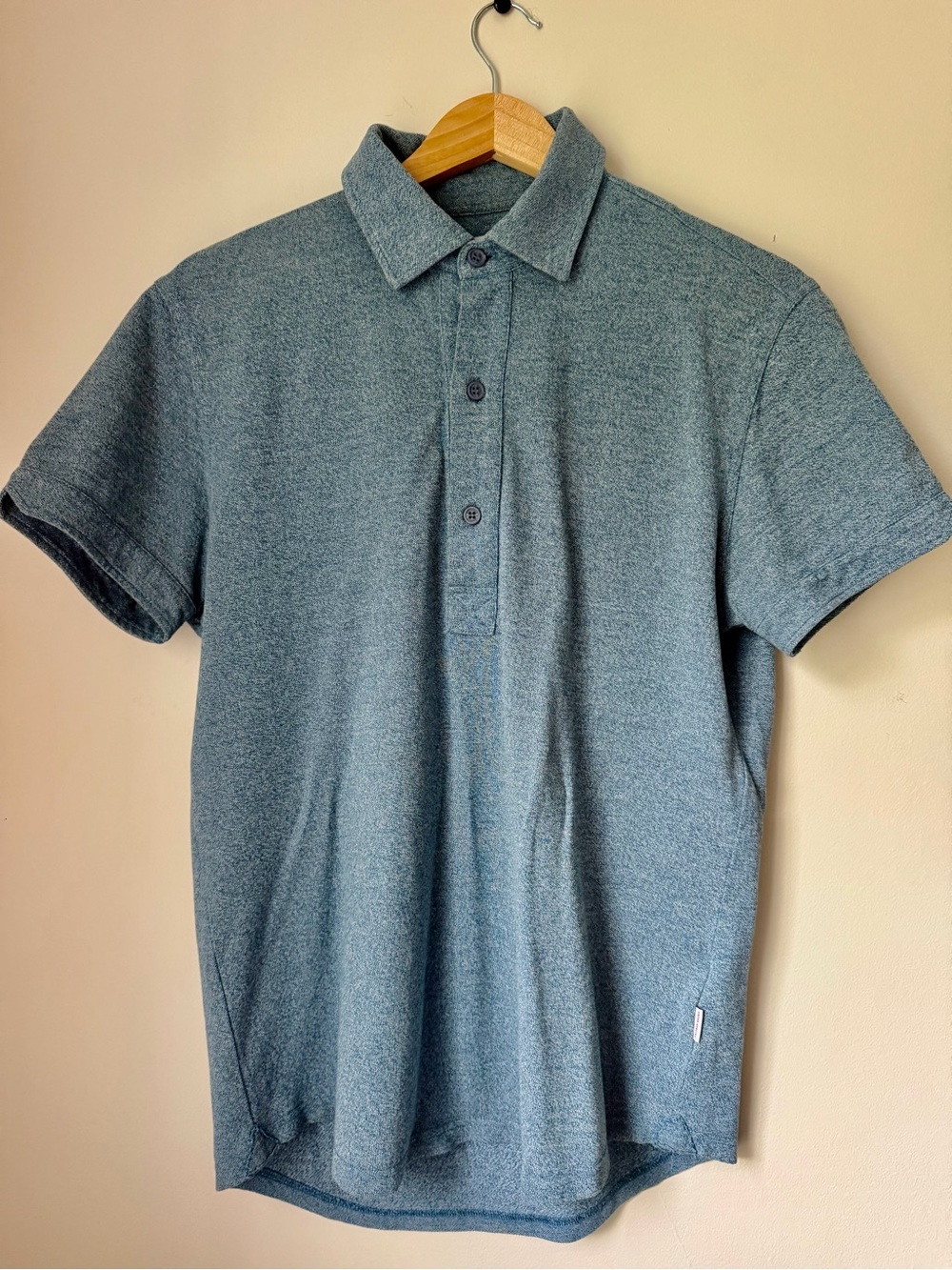 Orlebar Brown Heathered Blue Polo men’s medium short sleeve shirt